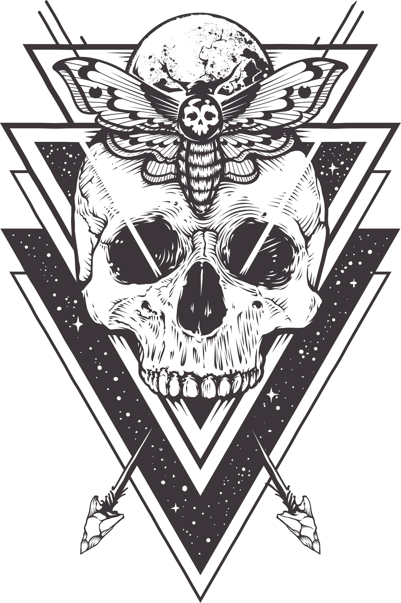 Amazon.com: Beautiful Abstract Artistic Geometric Skull Moth